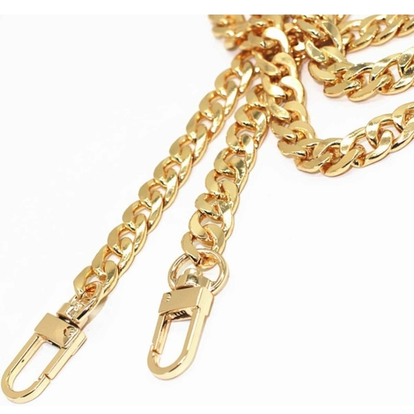 47" DIY Iron Flat Chain Strap Purse Chain Accessories Purse Straps Shoulder - Picture 2 of 3